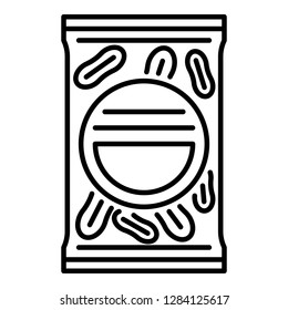 Peanut package icon. Outline peanut package vector icon for web design isolated on white background