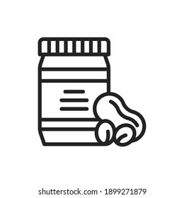 Peanut paste color line icon. Isolated vector element. Outline pictogram for web page, mobile app, promo