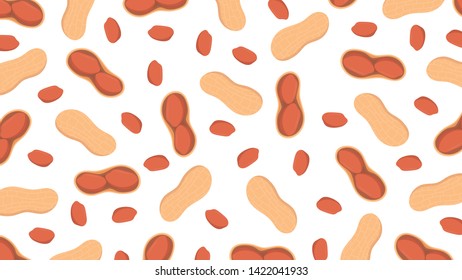peanut pattern vector. wallpaper. free space for text. copy space. background. peanut on white background.