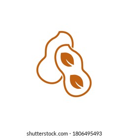 Peanut plant logo design vector template