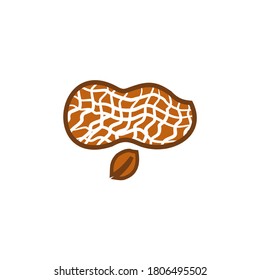 Peanut plant logo design vector template
