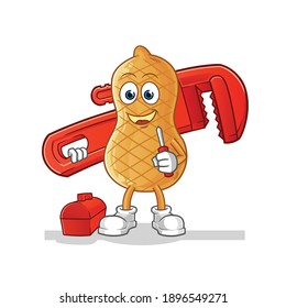 peanut plumber cartoon. cartoon mascot vector