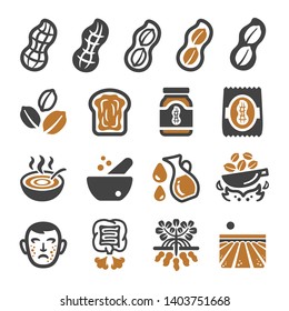 peanut and produce icon set,vector and illustration