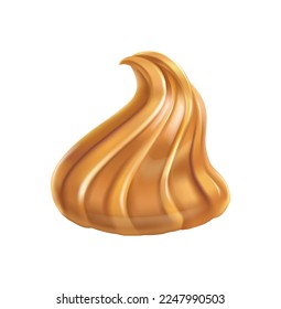 Peanut realistic composition with isolated image of butter spread melted roasted nuts on blank background vector illustration