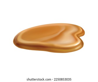 Peanut realistic composition with isolated image of butter spread melted roasted nuts on blank background vector illustration