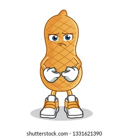 peanut sad mascot vector cartoon illustration