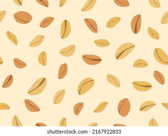 Peanut seamless pattern. Roasted peanuts. Background design for printing on wrappers, packaging, fabrics and wallpapers. Vector illustration