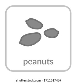 Peanut seed icon. Groundnut outline flat sign, isolated white background. Symbol health nutrition, eco food protein. Contour linear shape. Sweet nutritious organic. Cartoon design Vector illustration