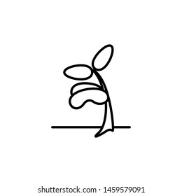 peanut seed icon, illustration line art design