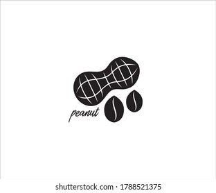 peanut seed simple vector icon logo design illustration template