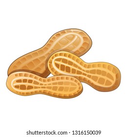 Peanut in shell icon. Cartoon of peanut in shell vector icon for web design isolated on white background