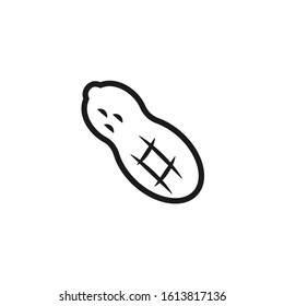 Peanut in shell outline icon. Clipart image isolated on white background