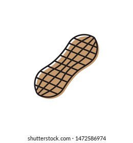 Peanut shell vector icon isolated on white background