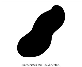 Silueta de cacahuete arte vectorial fondo blanco