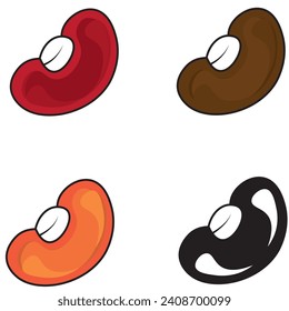 peanut stock vector, colored peanut illustration