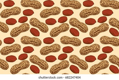 Peanut. Stylized seamless texture
