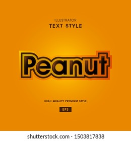 Peanut text style effect vector illustration eps 10