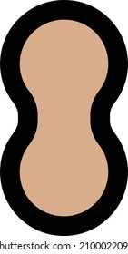 peanut vector illustration isolated on a transparent background. stroke vector icons for concept or web graphics.