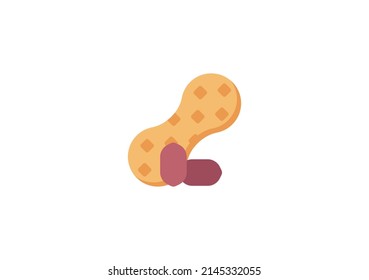 Peanut Vector Isolated Emoticon. Peanut Icon
