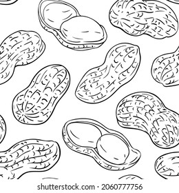 peanut vector pattern on white background