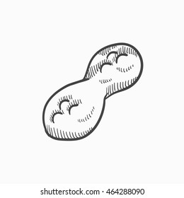 Peanut  vector sketch icon isolated on background. Hand drawn Peanut  icon. Peanut  sketch icon for infographic, website or app.