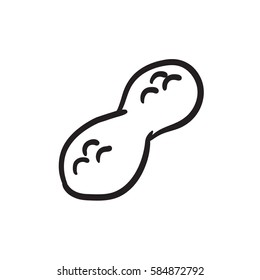 Peanut  vector sketch icon isolated on background. Hand drawn Peanut  icon. Peanut  sketch icon for infographic, website or app.