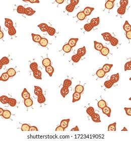 Peanut Vegetable Seamless Pattern would be perfect for fabric, textile, gift wrap, wallpaper, surface designer, background, backdrop, and ornament.