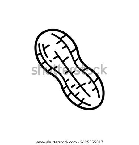 Peanut with Visible Shell Texture Icon for Food and Agriculture