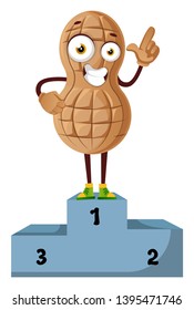 Peanut is the winner, illustration, vector on white background.