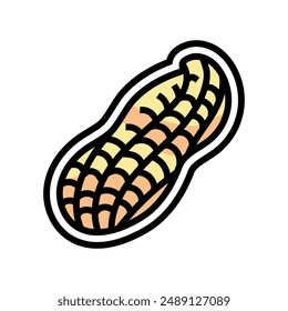 peanuts allergen free product food color icon vector. peanuts allergen free product food sign. isolated symbol illustration