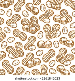 Peanuts background set. Collection icon peanuts. Vector