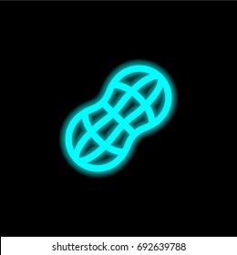 Peanuts blue glowing neon ui ux icon. Glowing sign logo vector