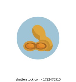 Peanuts color icon. colorful flat icon with long shadow. Peanuts flat icon