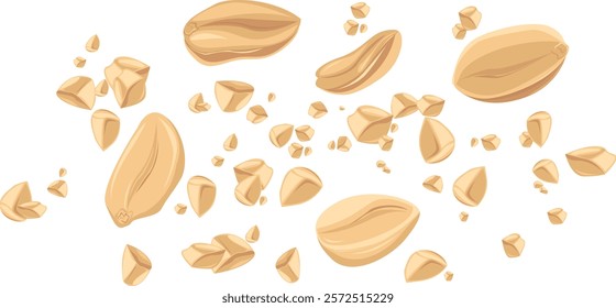 Peanuts. For design projects, food packaging, advertising, or creating educational materials, ideal for use in food-related branding, health-conscious products, or culinary-themed artwork.