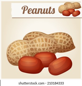 Peanuts. Detailed Vector Icon. Series of food and drink and ingredients for cooking.