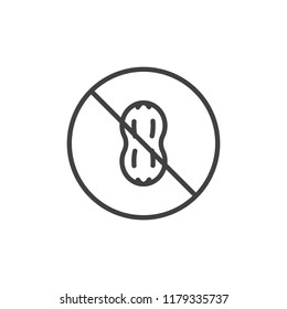 Peanuts free outline icon. linear style sign for mobile concept and web design. No peanuts allergy sign simple line vector icon. Symbol, logo illustration. Pixel perfect vector graphics