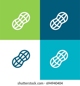 Peanuts green and blue material color minimal icon or logo design
