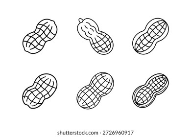 ícone de amendoim ilustração vetorial de arte de linha isolada