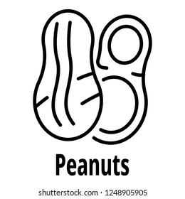 Peanuts icon. Outline peanuts vector icon for web design isolated on white background