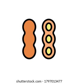 Peanuts icon. Simple color with outline vector elements of vegetarian food icons for ui and ux, website or mobile application