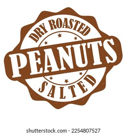 Peanuts label or stamp on white background, vector illustration