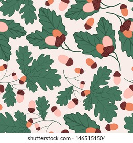 Peanuts and leaves in an autumn pattern design, that can be used both on the web or in print, for surface design