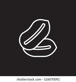 Peanuts line icon, outline vector sign, linear pictogram isolated on black. logo illustration