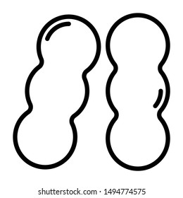 peanuts and nuts line icon for food 