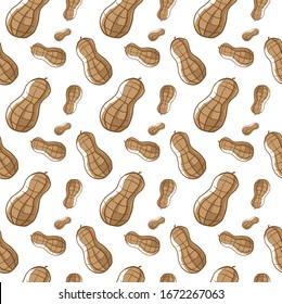 Peanuts pattern, illustration, vector on white background.