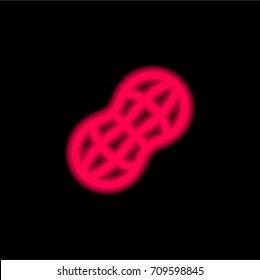 Peanuts red glowing neon ui ux icon. Glowing sign logo vector