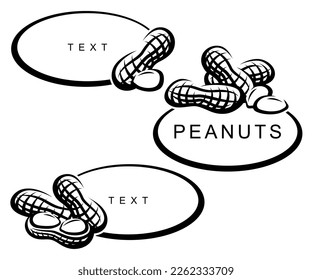 Peanuts set. Collection icon peanuts. Vector