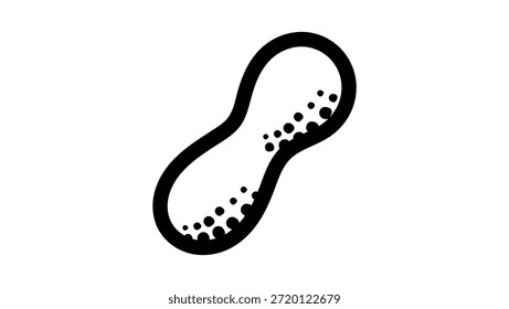 peanuts symbol, black isolated silhouette