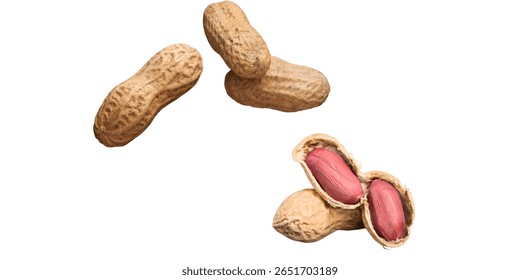 peanuts vector. peanuts isolated. Peanut. 3d realistic vector icon set. on white background.