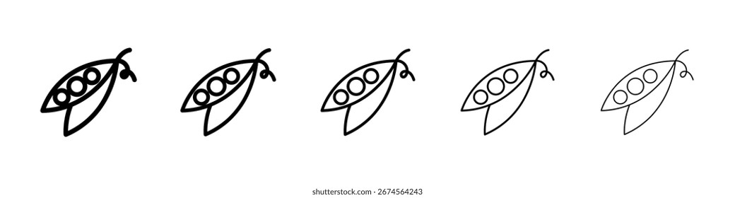 Logotipo del icono de Peapod en colección de líneas de trazo